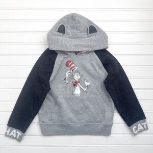 DR SEUSS EUC Cat in the Hat Color Block Hoodie Sweatshirt
